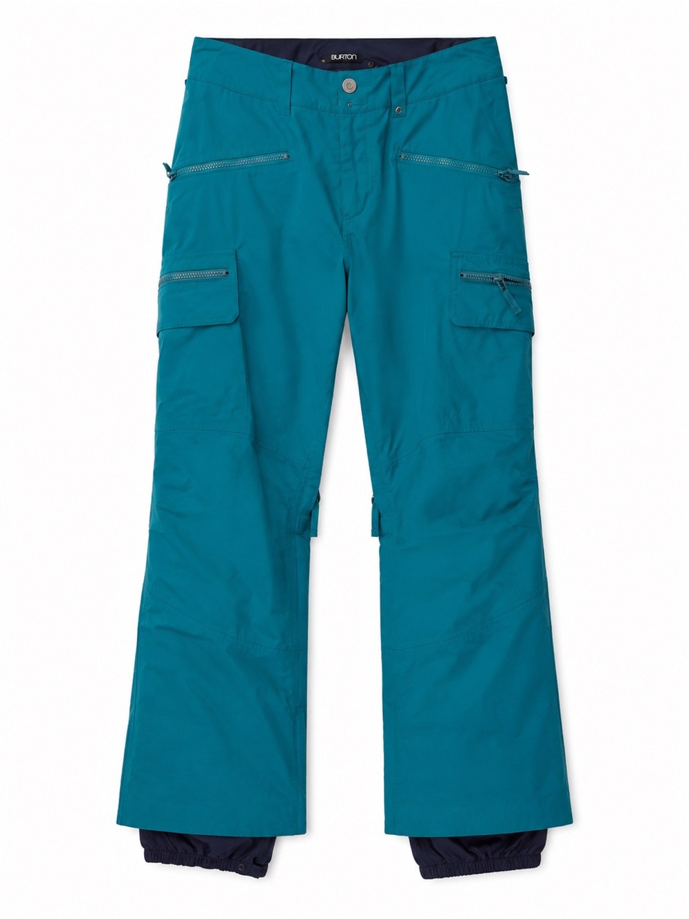 Burton Teal Snowboard Ski Pants Large Cargo Waterproof Adjustable Waist